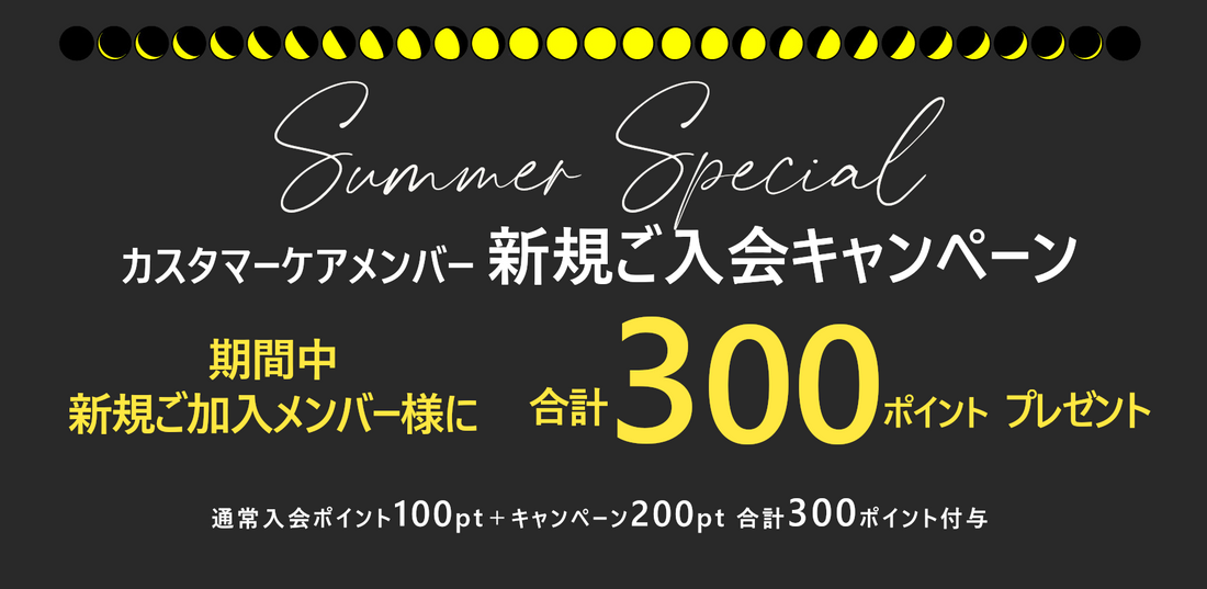 新規メンバー登録300ポイントプレゼントキャンペーン